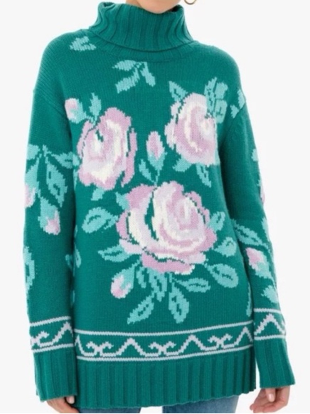 Juniper Green Dahlia Turtleneck
